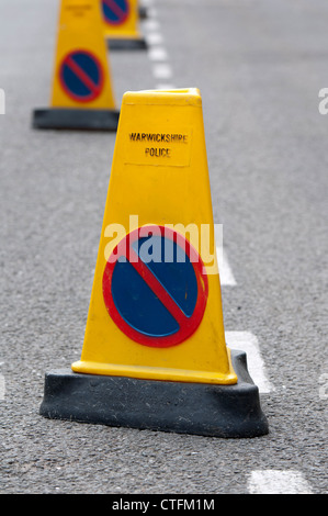 Police cones Stock Photo