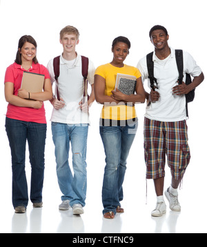 A group of multicultural college students, friends Stock Photo