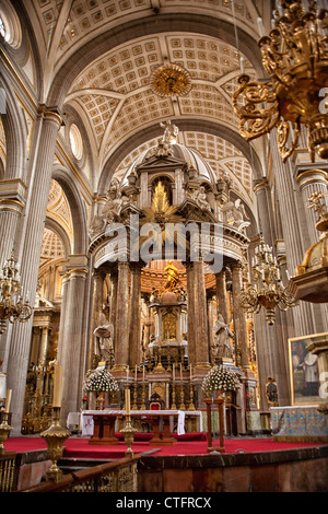 Catedral de Puebla, Puebla Cathedral, near the Zocalo, Puebla, Mexico Stock Photo