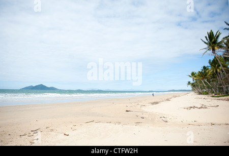 Beachcomber at Wongaling beach of Mission Beach on the Cassowary Coast with Dunk Island in view Stock Photo