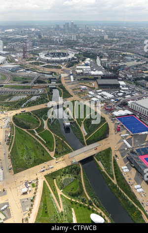 Aerial photograph of the London 2012 Olympic Park Stock Photo