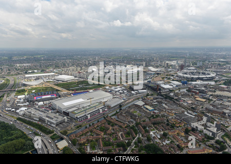 Aerial view of the London 2012 Olympic Park / Queen Elizabeth Park Stock Photo