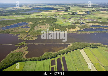 The Netherlands, Naarden, Lake called Naardermeer. Aerial. Stock Photo