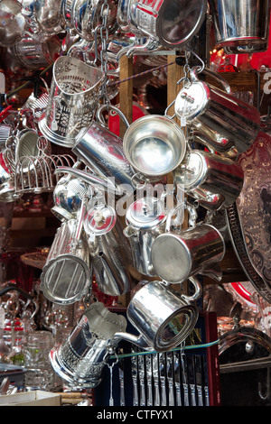 Portobello Market antique stall. London Stock Photo