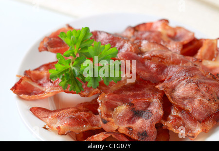 Crispy rashers of streaky bacon Stock Photo