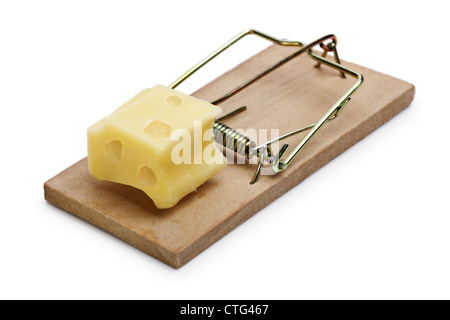 Mousetrap with cheese incentive Stock Photo