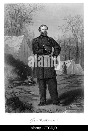 1800s 1860s PORTRAIT GEORGE THOMAS UNION GENERAL DURING AMERICAN CIVIL WAR NOTABLE VICTORY IN BATTLE OF NASHVILLE 1864 Stock Photo