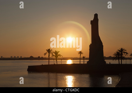 Columbus Monument sculpted by Gertrude V. Whitney at Punta del Sebo near Huelva, Huelva Province, Andalusia, southern Spain. Stock Photo