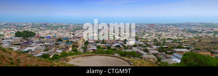 Panorama of Derbent - 5000 years old town. Dagestan. Russia. Stock Photo