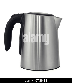Stainless steel electric kettle isolated on white Stock Photo