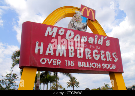 Stuart Florida,Federal Highway,US 1 One,McDonald's,restaurant restaurants food dining eating out cafe cafes bistro,fast food,franchise,hamburgers,hist Stock Photo