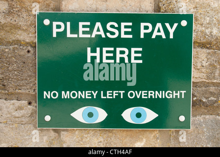 honesty box park car tourist masham donation parking looking alamy sign yorkshire england