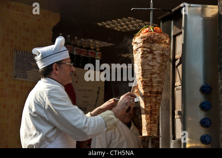 Doner Shish Kebab vendor, Istanbul, Turkey Stock Photo