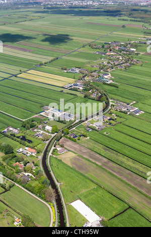 The Netherlands, Zegveld, Polder called Zegvelderbroek. Farms. Aerial. Stock Photo