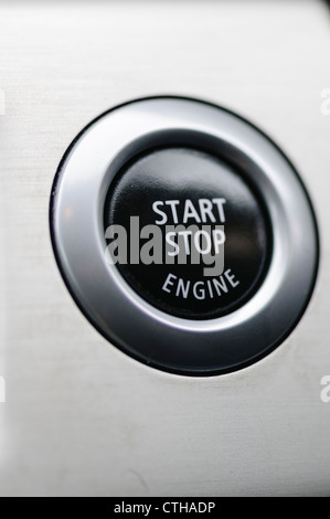 Start/Stop ignition button on a 2008 BMW 318i. Stock Photo