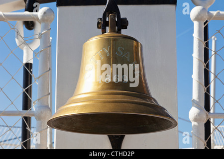 England, London, Greenwich, Cutty Sark, Ship's Bell Stock Photo