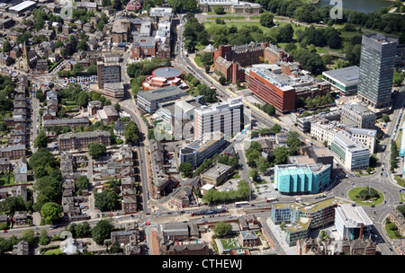 aerial view of Sheffield University Stock Photo