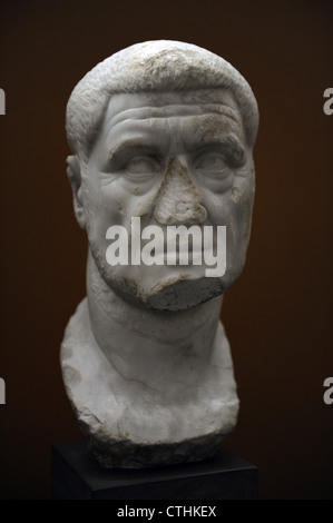 Maximinus Thrax (c. 173-238), also known as Maximinus I. Roman Emperor from 235 to 238. Bust. Marble. Carlsberg Glyptotek Museum Stock Photo