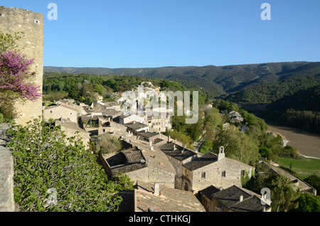 View over the Rooftops of the Village of Menerbes in the Luberon Regional Park Vaucluse Provence France Stock Photo