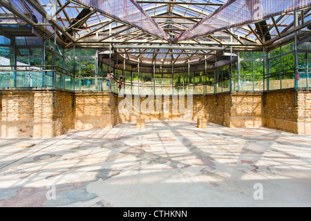 interior in antique Villa Romana del Casale, Sicily Stock Photo