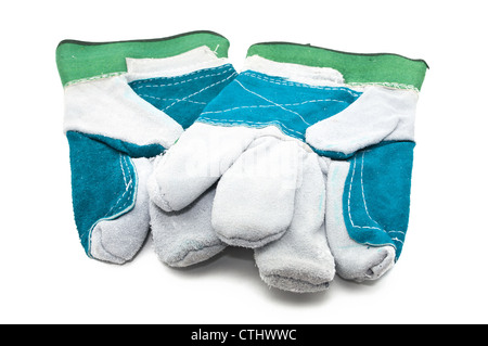 pair working gloves isolated on white background Stock Photo