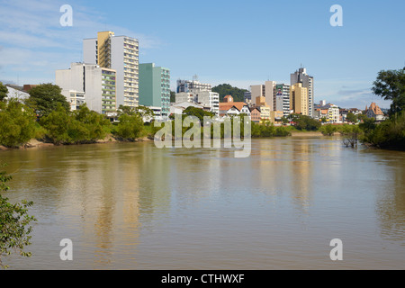 View over the city of Blumenau Brazil Stock Photo