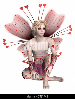 Valentine Fairy Boy Stock Photo