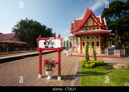 Royal Pavilion, Hua Hin Railway Station, Thailand Stock Photo