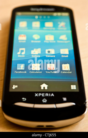 black Sony Ericsson Experia smart phone Stock Photo