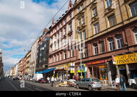 Münchener strasse street Bahnhofsviertel area central Frankfurt am Main state of Hesse Germany Europe Stock Photo