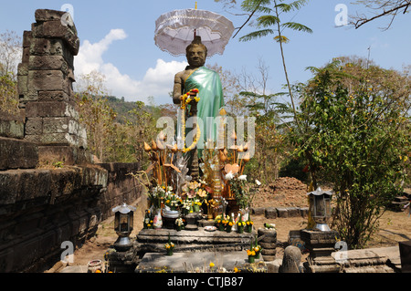 Buddha Statue at Wat Phu Khmer Temple Complex Champasak southern Laos Stock Photo