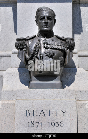 London, England, UK. David Beatty, 1st Earl Beatty in Trafalgar Square (William McMilllan; 1948)