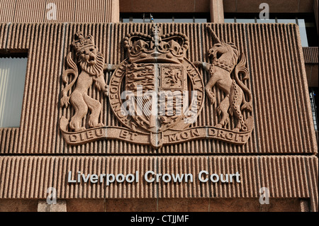 Liverpool Crown Court building main entrance Stock Photo