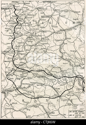 Map of the Somme offensive on the Western Front during World War One. Stock Photo
