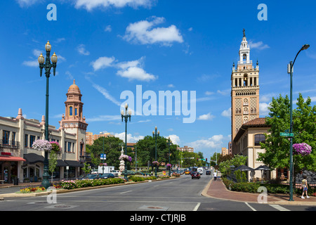 W 47th Stree (Seville Ave) in the Country Club Plaza district, Kansas City, Missouri, USA Stock Photo