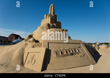 The anual Copenhagen Sandsculpturefestival Stock Photo