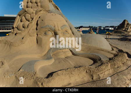 The anual Copenhagen Sandsculpturefestival Stock Photo