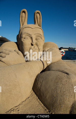 The anual Copenhagen Sandsculpturefestival Stock Photo