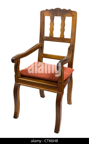 antique armchair made of walnut wood from the biedermeier time Stock Photo