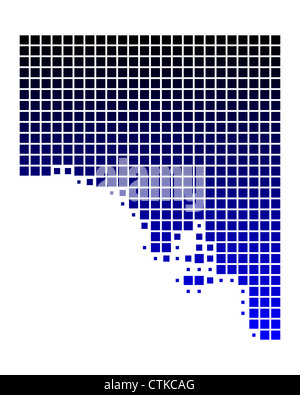 Square dots pattern map of South Dakota. Dotted pixel map with flag ...