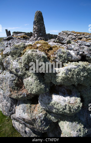 Isle of South Uist, Scotland. The Flora Macdonald remembrance cairn was erected on the foundation of Flora Macdonald’s house. Stock Photo