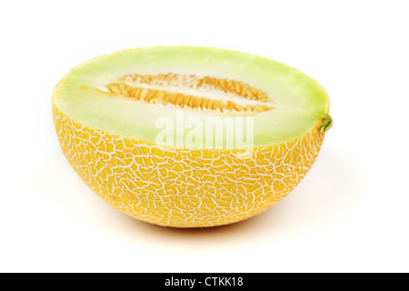 galia slice melone isolated on white Stock Photo