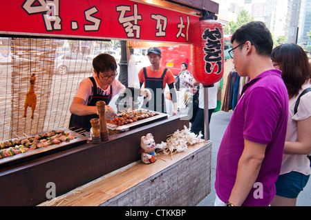 Food stall in Insadong, Seoul, Korea Stock Photo