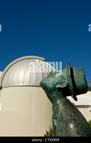 The Statue of Konstantin Tsiolkovsky, the Father of Cosmonautics in the Brisbane Botanic gardens Stock Photo