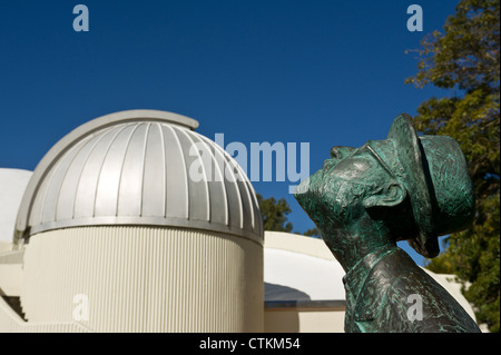 The Statue of Konstantin Tsiolkovsky, the Father of Cosmonautics in the Brisbane Botanic gardens Stock Photo