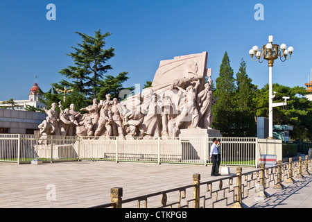 The People's Monument on Tiananmen Square, Beijing, China. Stock Photo