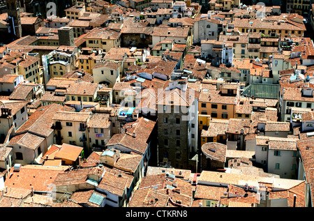 Rooftops in central Florence, Italy seen from Campanile Stock Photo