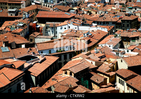 Rooftops in central Florence, Italy seen from Campanile Stock Photo