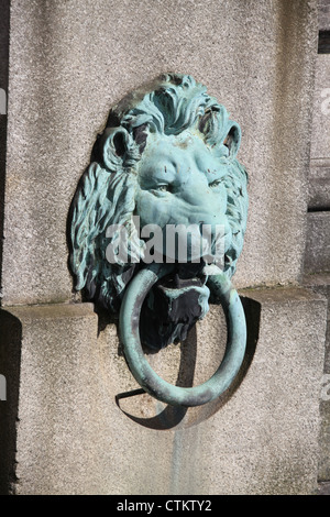 Bronze Lion Head Mooring Ring Stock Photo