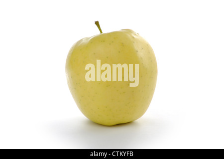 Golden apple on white background Stock Photo